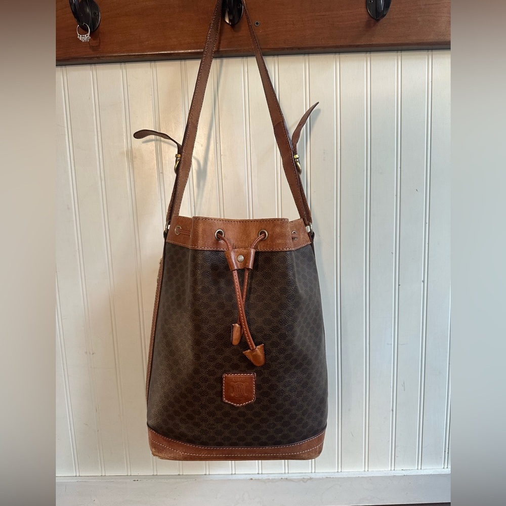 Celine Triomphe Macadam Bucket Bag